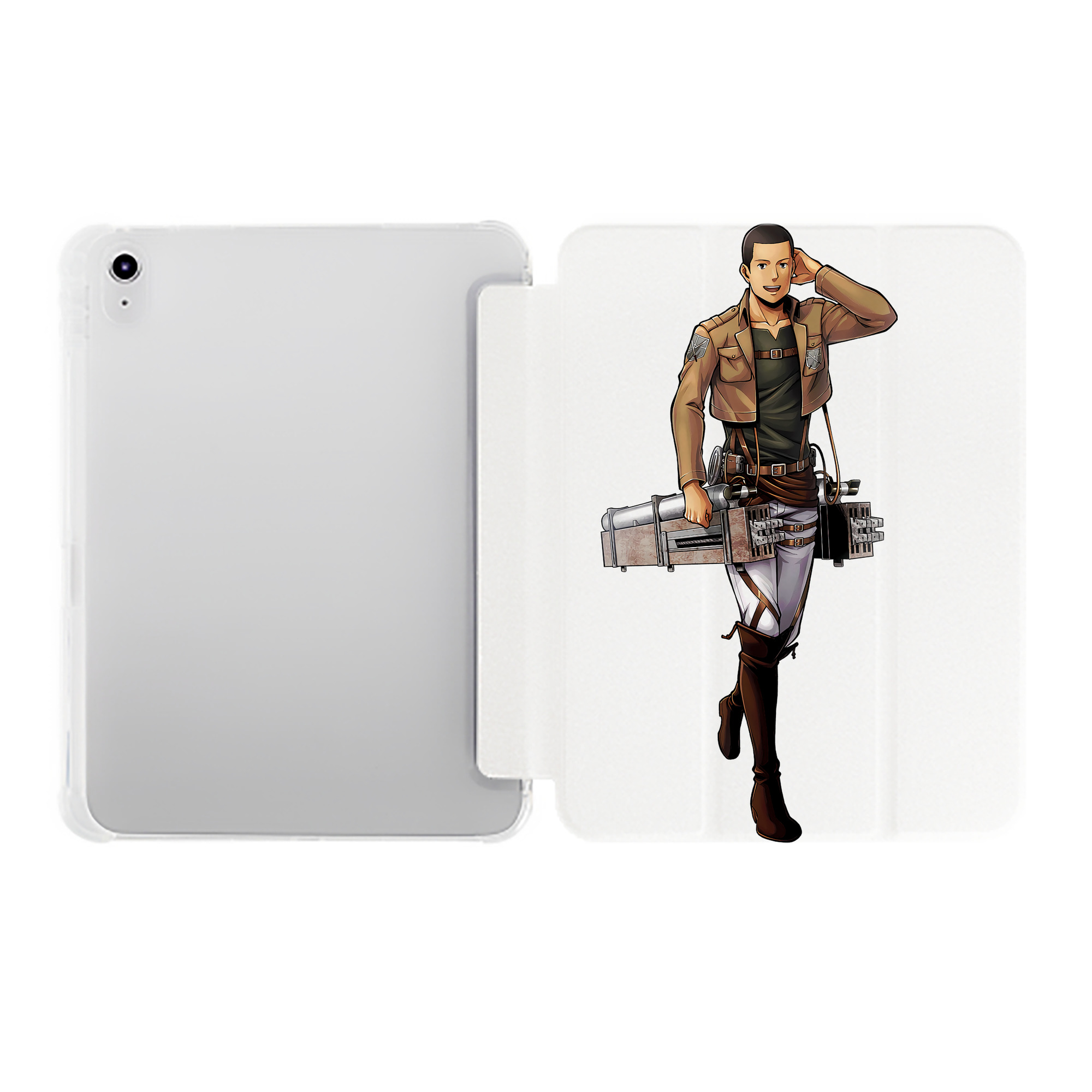 （画像用） 進撃の巨人 Attack on Titan IPad ケース ペン収納付き 三つ折りスタンド PUレザー×シリコン 対応機種9.5/10.5/10.9インチ